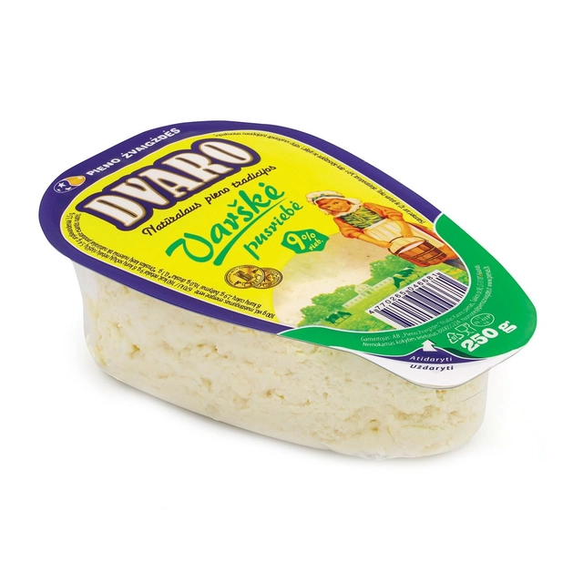 Pusriebė varškė DVARO, 9% rieb., 250 g