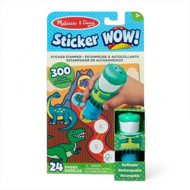 Veiklos knygelė MELISSA STICKER WOW! Dinozauras