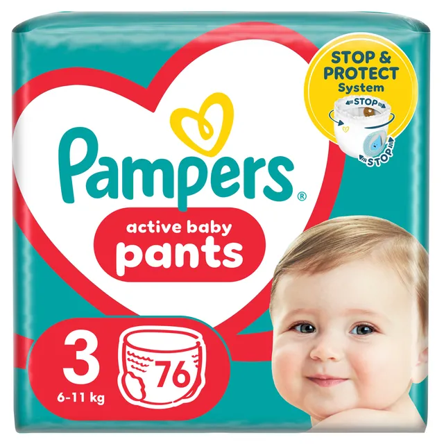 Sauskelnės-kelnaitės PAMPERS Pants, Giant Pack, 3 dydis, 76 vnt.