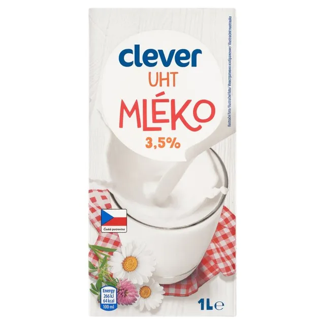 Uat pienas CLEVER, 3,5% rieb., 1 l