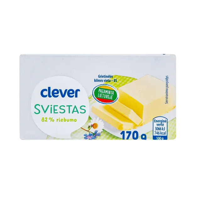 Sviestas CLEVER 82%, 170G