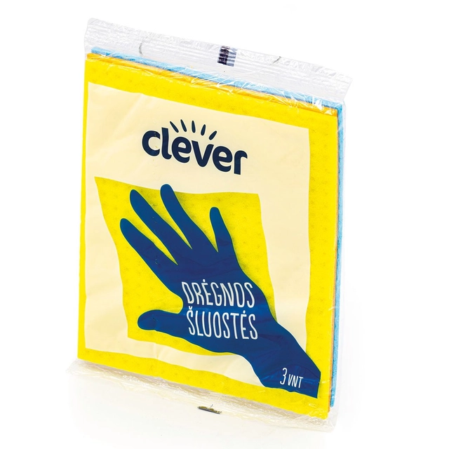 Drėgnos šluostės CLEVER, 3 vnt.