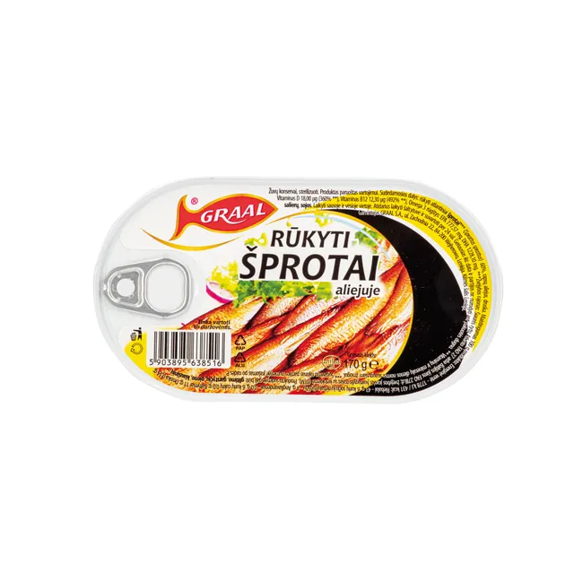 Rūkyti šprotai GRAAL, 170 g