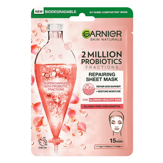 Lakštinė veido kaukė GARNIER SKIN NATURALS PROBIOTICS, 22 g