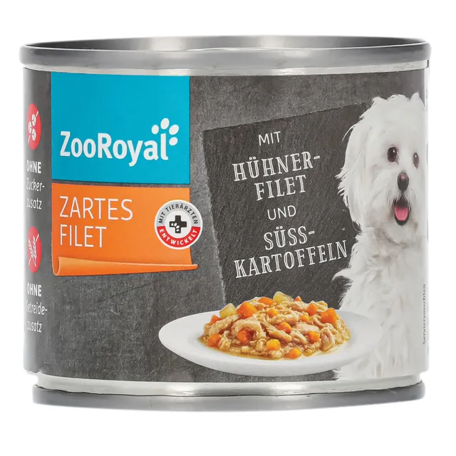 Vištienos ir lašišos su daržovėmis konservas šunims, ZOOROYAL, 140 g