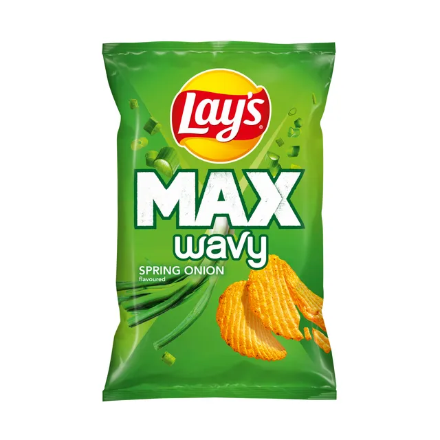 Чипсы картофельные со вкусом зеленого лука LAY'S MAX WAVY, 120 г