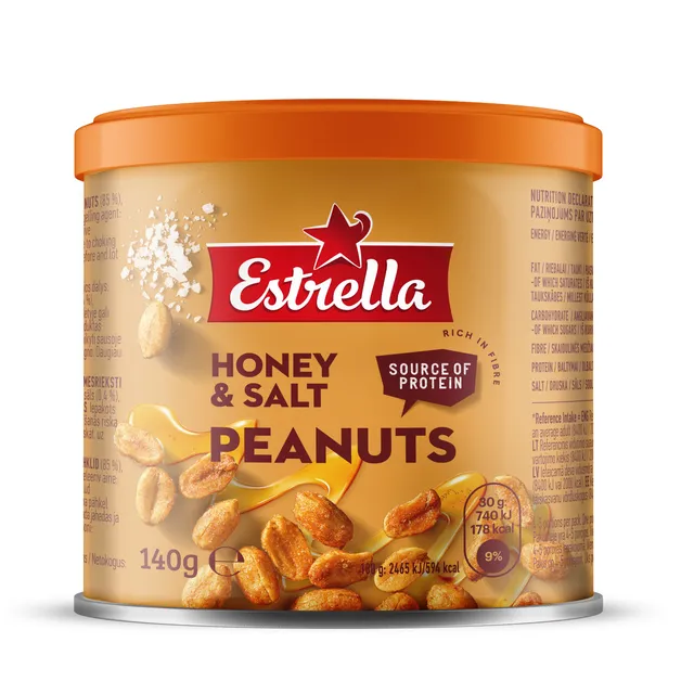 Kepinti žemės riešutai ESTRELLA, 140 g