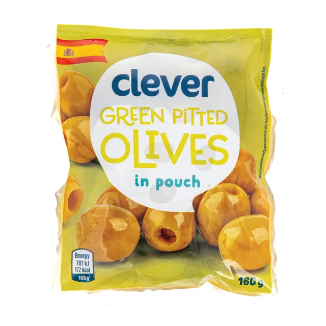Žaliosios alyvuogės be kauliukų CLEVER MANZANILLA, 160 g