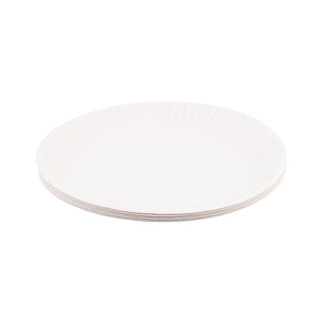 Popierinės baltos lėkštės 18 cm, 15 vnt.