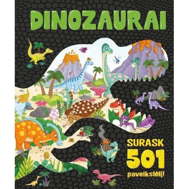 Knyga DINOZAURAI. SURASK 501 PAVEIKSLĖLĮ