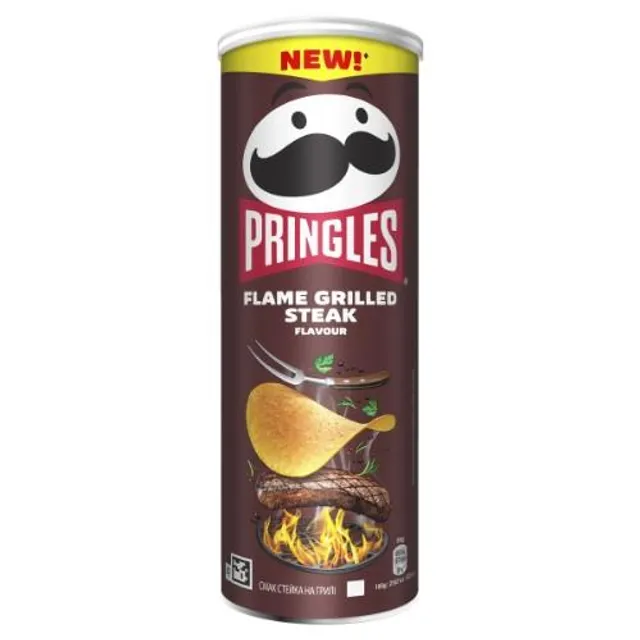 Bulvių traškučiai ant ugnies kepto kepsnio skonio PRINGLES, 165 g