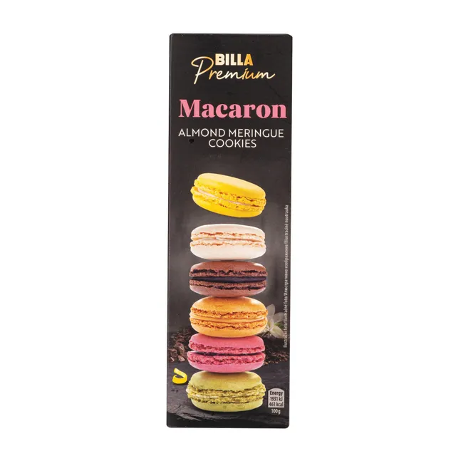 Šaldyti migdoliniai macarons sausainiai BILLA PREMIUM, 72 g