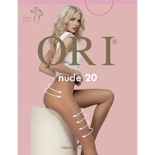 Moteriškos pėdkelnės ORI Nude 20 DEN – Nero, 4