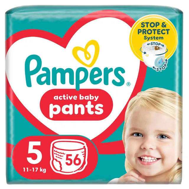 Sauskelnės-kelnaitės PAMPERS Pants, Giant Pack, 5 dydis, 56 vnt.