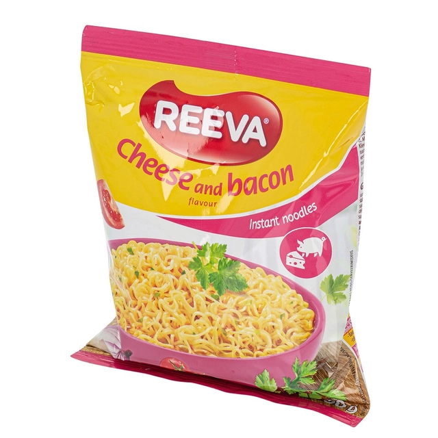 Greitai paruošiami makaronai sūrio ir kumpio skonio REEVA, 60 g