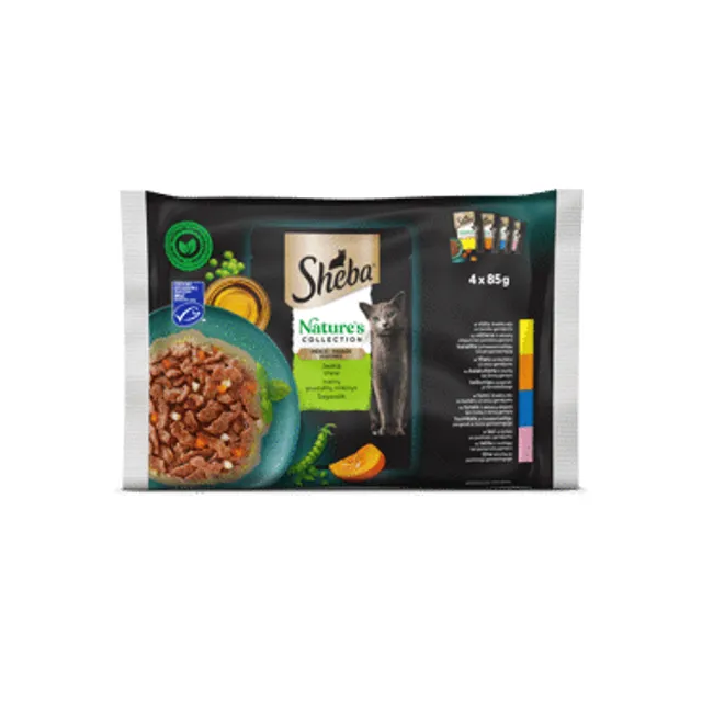 Konservuotas ėdalas SHEBA NATURE MIXED, 4x85 g