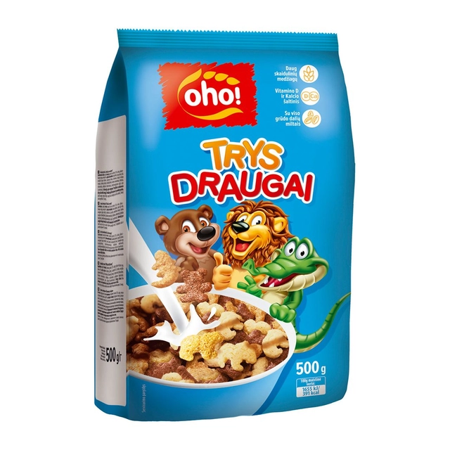Sausi pusryčiai OHO! TRYS DRAUGAI, 500 g