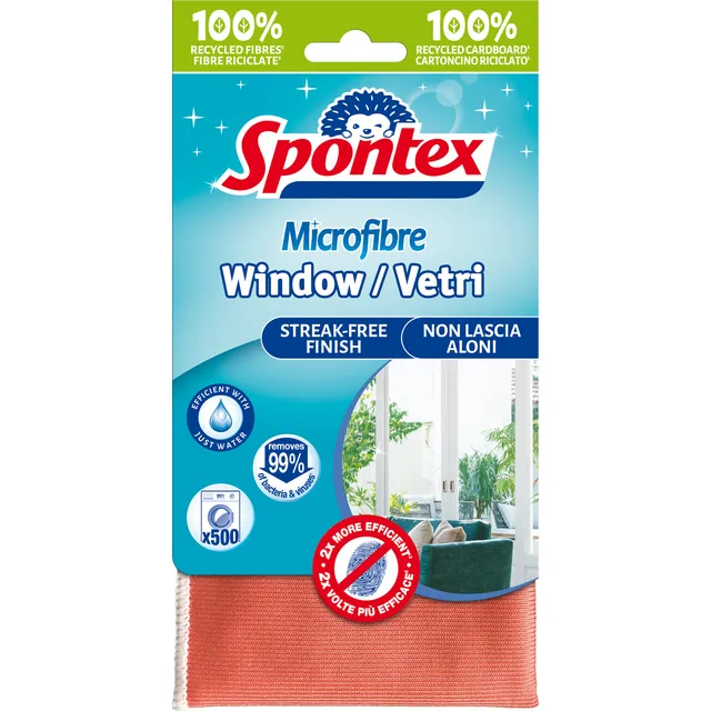 Mikropluošto šluostė langams valyti SPONTEX MICROFIBRE, 1 vnt.