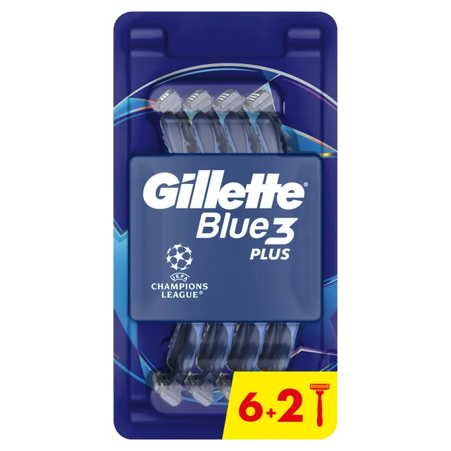 Skustuvai GILLETTE BLUE 3, 6+2 vnt.