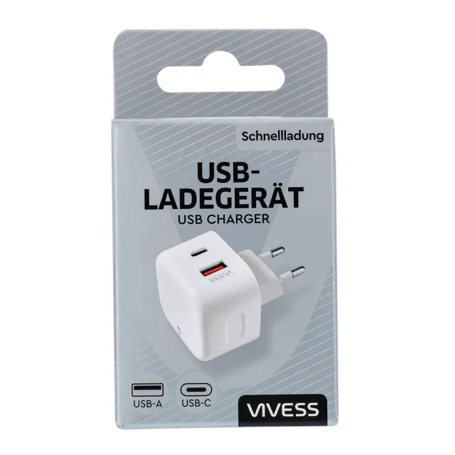 USB įkroviklis USB-A ir USB-C VIVESS