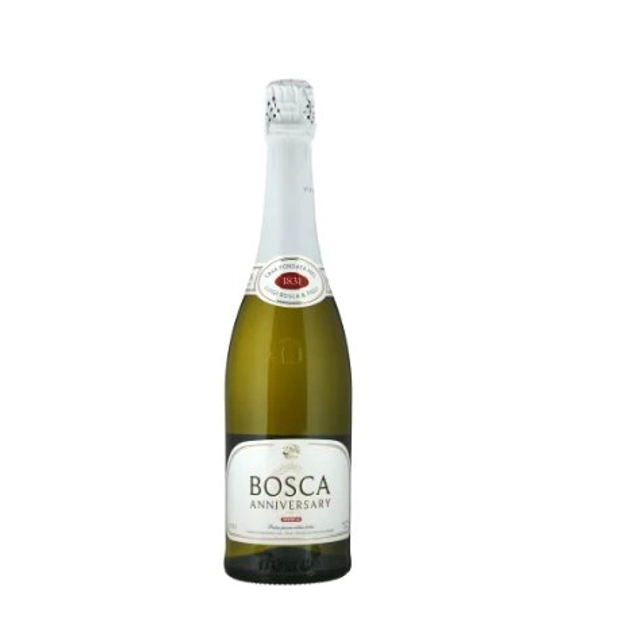 Белый, полусладкий, газированный игристый ферментированный напиток BOSCA ANNIVERSARY (7,5%), 750 мл