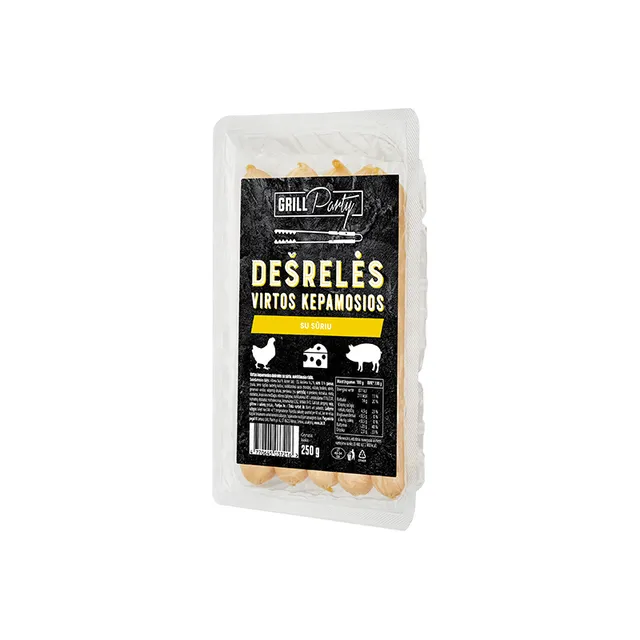Вареные жареные куриные сосиски с сыром GRILL PARTY, 270 г