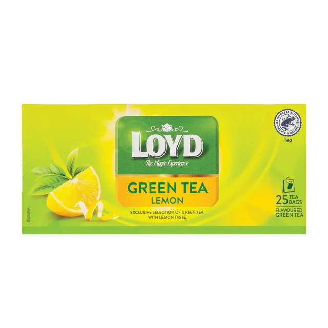Зелёный чай лимонного вкуса LOYD, 25 x 1,5 г