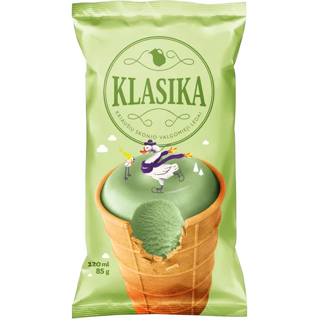 Классическое мороженое со вкусом груши в вафельном стаканчике, 120 мл