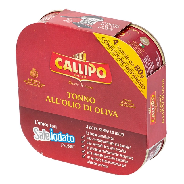 Тунец в оливковом масле CALLIPO, 4x70 г