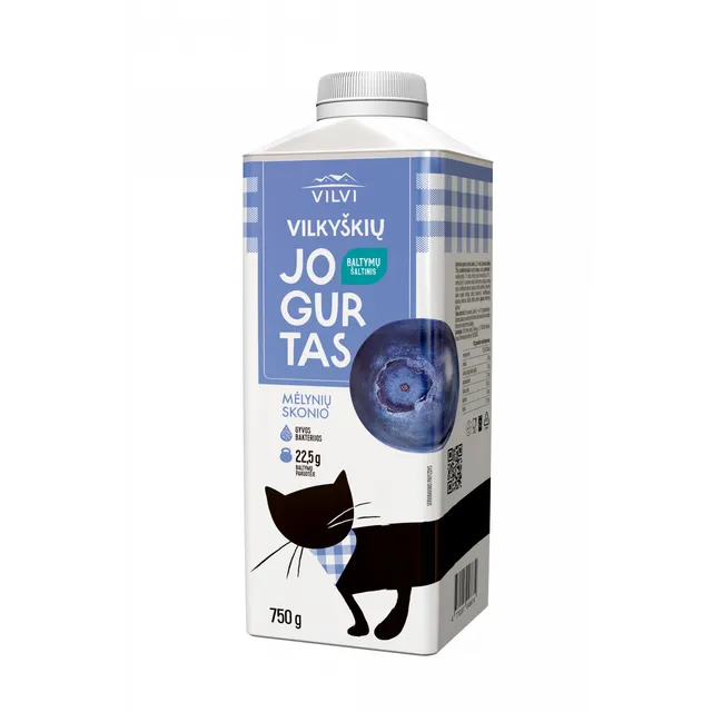 Йогурт со вкусом черники VILVI, 2% жира, 750 г