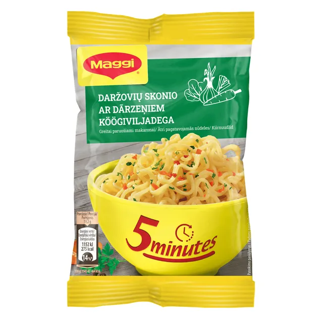 Greitai paruošiami makaronai daržovių skonio MAGGI, 59,2 g