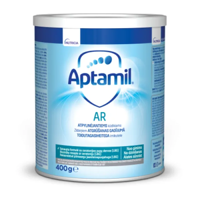 Specialios paskirties pieno mišinys nuo gimimo APTAMIL AR, 400 g