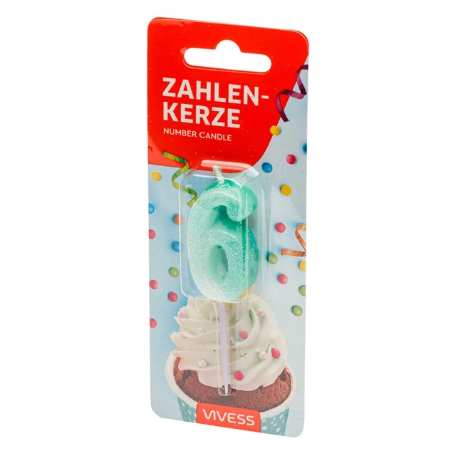 Žvakutė tortui VIVESS skaičius 6