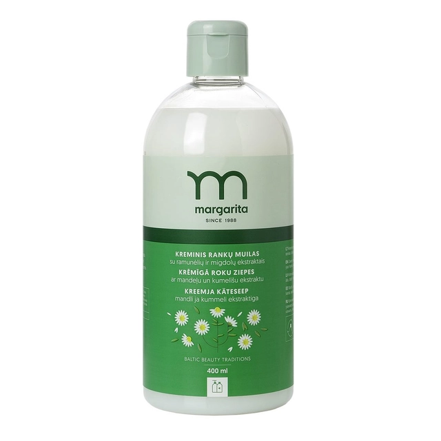 Кремовое мыло для рук с экстрактами миндаля и ромашки MARGARITA, 400 мл