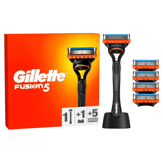 Skustuvas GILLETTE FUSION + skutimosi galvutės, 5 vnt.