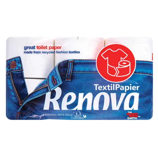 Tualetinis popierius RENOVA TEXTIL PAPIER, 6 vnt. 4 sl. 140 lap.