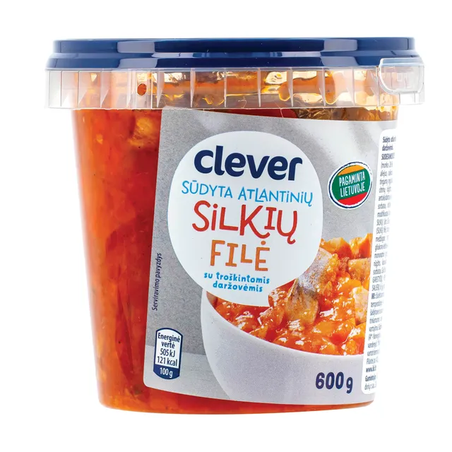 Sūdyta silkių filė su troškintomis daržovėmis CLEVER, 600 g