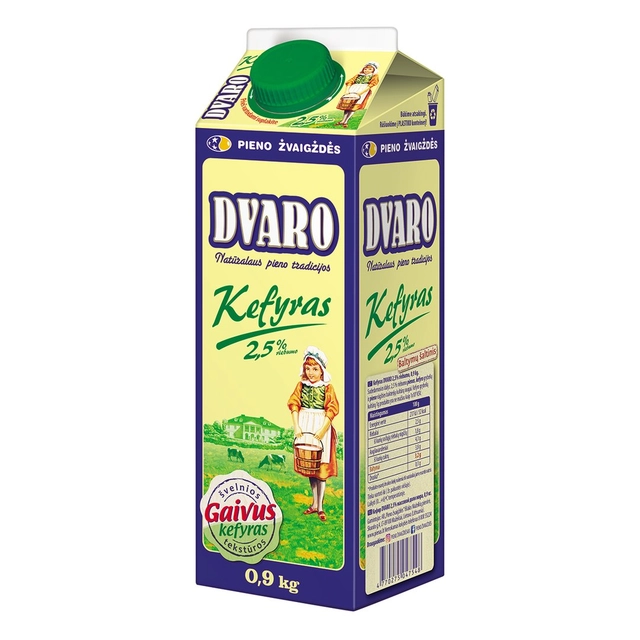 Кефир DVARO, 2,5% жира, 900 г