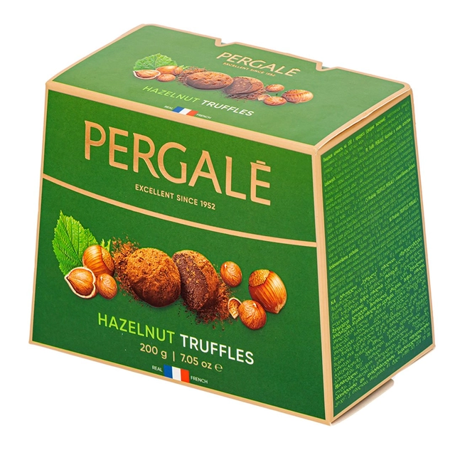 Triufeliai lazdyno riešutų skonio PERGALĖ Hazelnut, 200 g