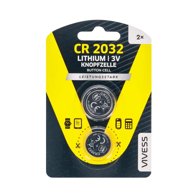 Elementai VIVESS CR2032, 3V, 2 vnt