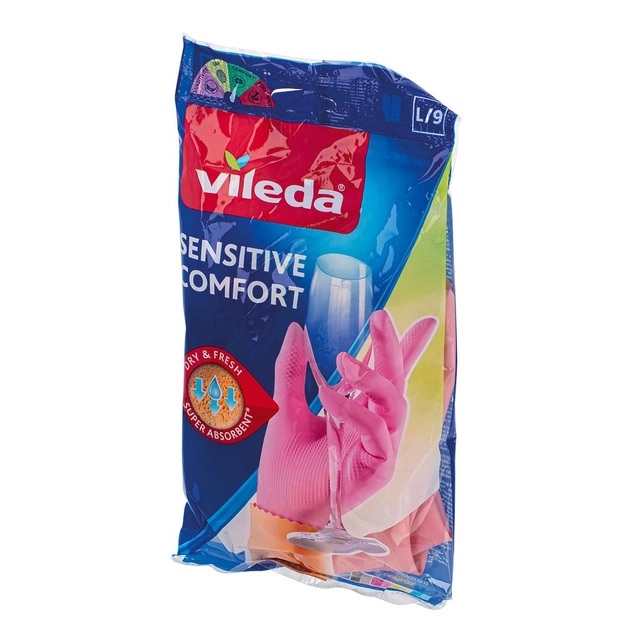 Buitinės pirštinės (L dydis) VILEDA SENSITIVE, 1 vnt.