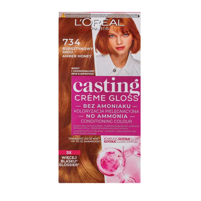 Pusiau ilgalaikiai plaukų dažai be amoniako CASTING CREME GLOSS, 734 