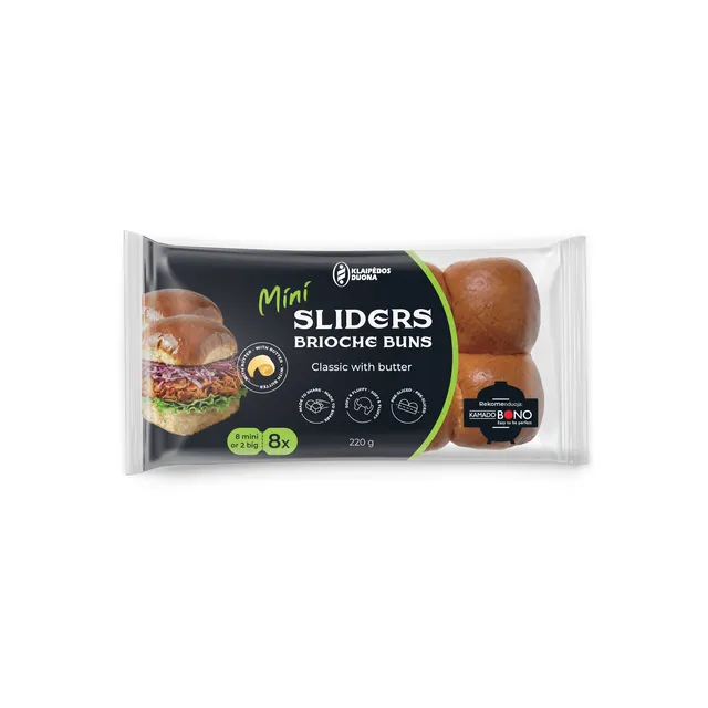Mini bandelės su sviestu BRIOCHE SLIDER BUNS, 220 g