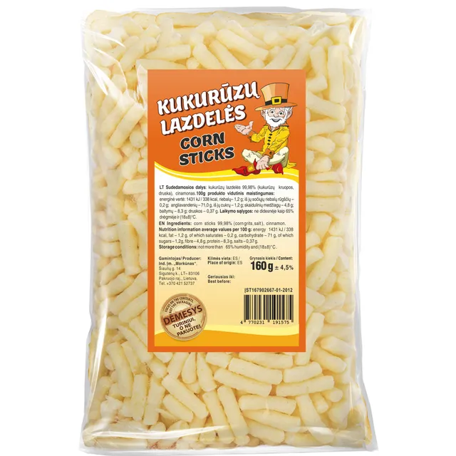Sugar-free corn sticks, 160 g