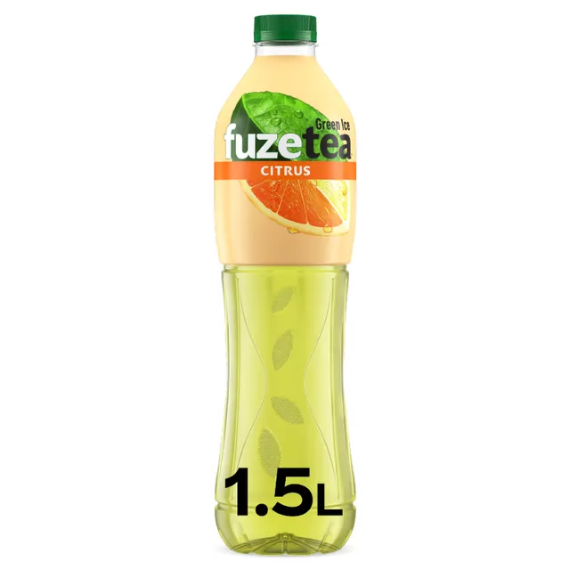 Citrusų skonio gaivusis gėrimas su žaliosios arbatos ekstraktu FUZETEA, 1,5 l