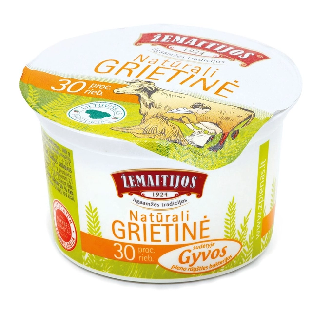 Sour cream ŽEMAITIJOS 30%, 200 g