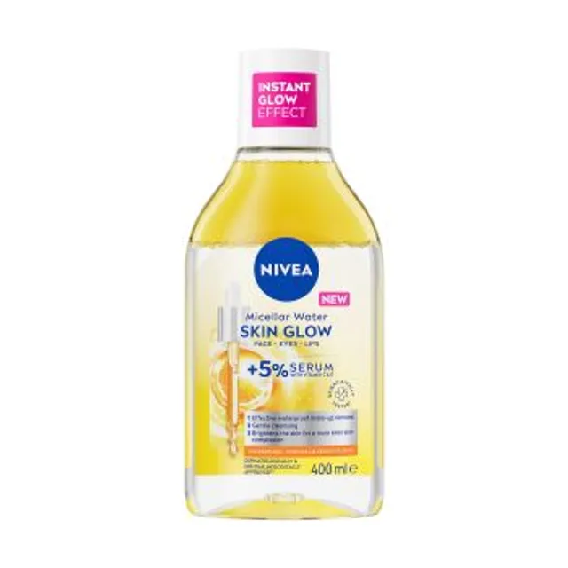 Skaistinamasis micelinis vanduo su 5% serumo NIVEA SKIN GLOW, 400 ml