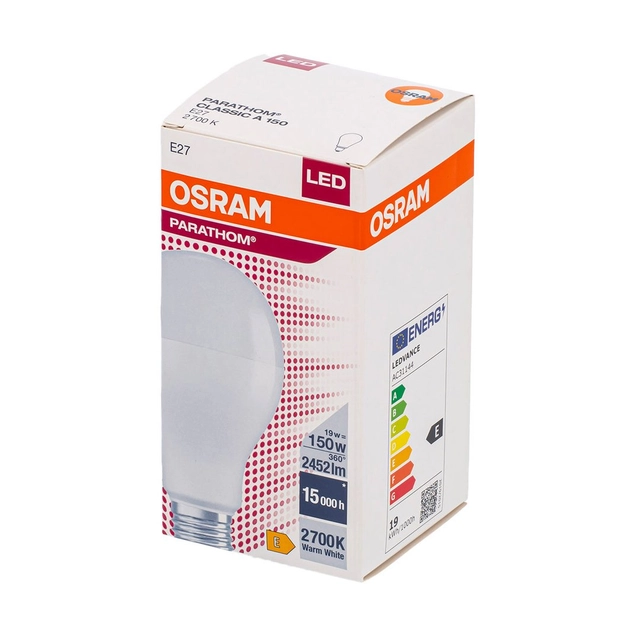 LED lemputė OSRAM Frosted, Cl A150,E27 19W, 2452lm