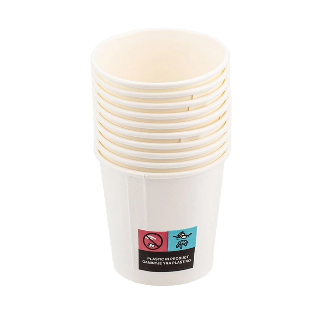 Popieriniai balti puodeliai 118 ml, 10 vnt.
