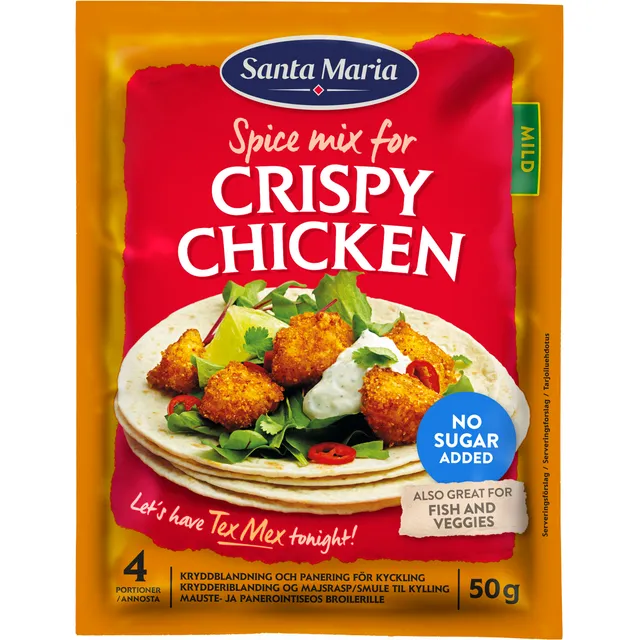 Prieskonių mišinys traškiai vištienai gardinti SANTA MARIA, 50 g